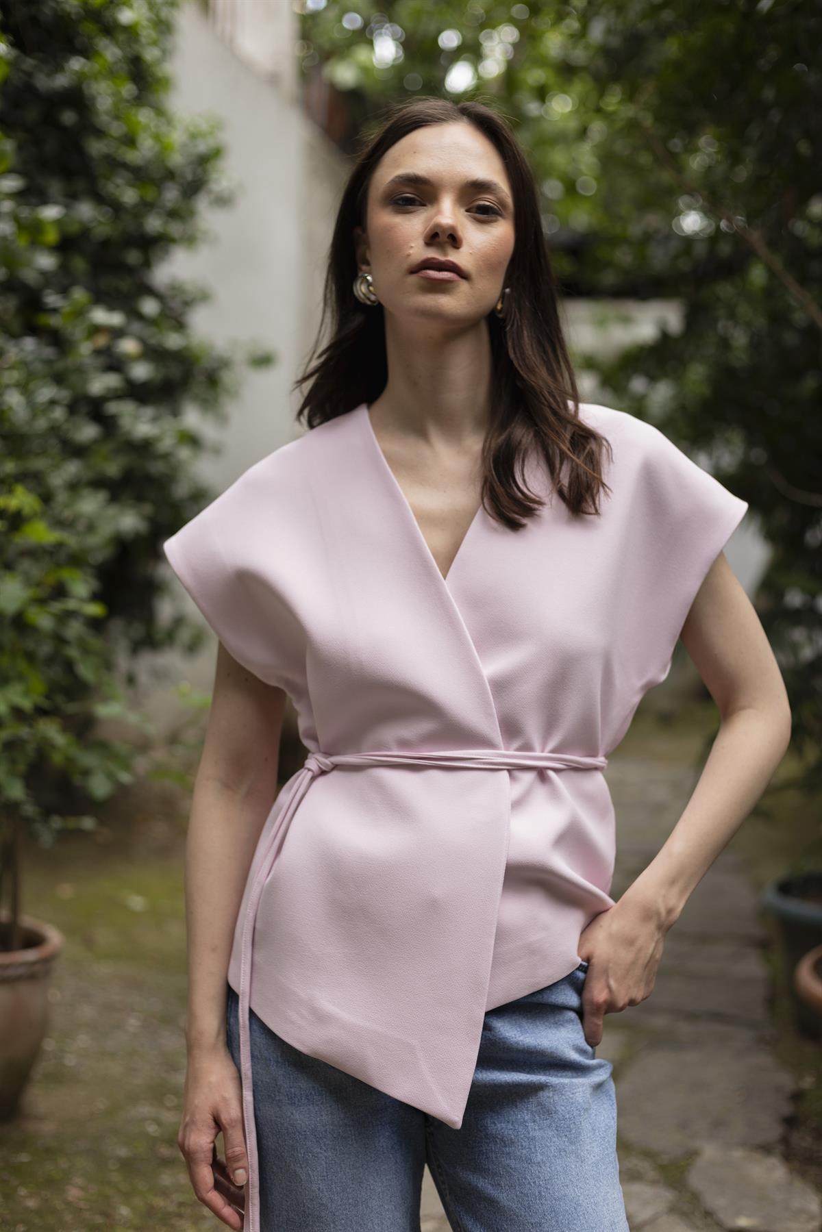 9567 ATLAS YELEK ŞEKER PEMBE