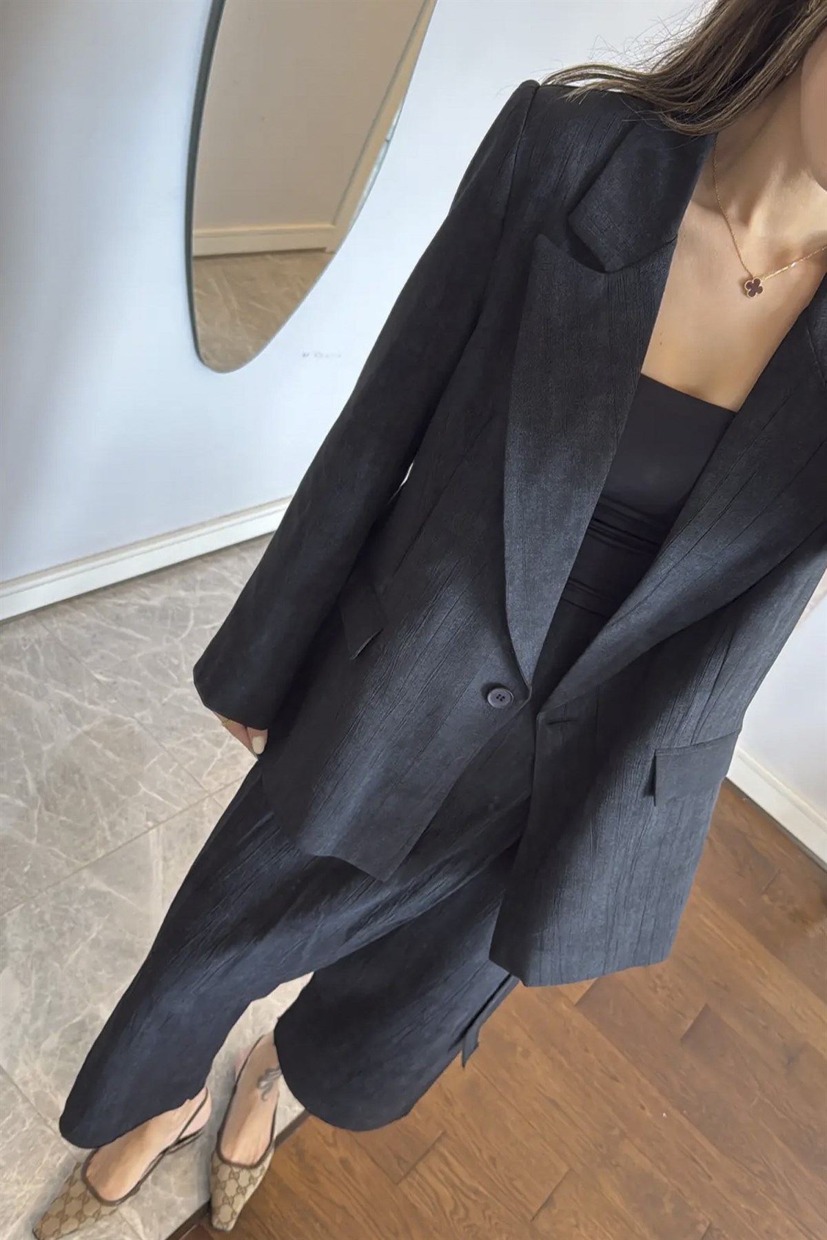 9551 PANTOLON CEKET TAKIM SİYAH