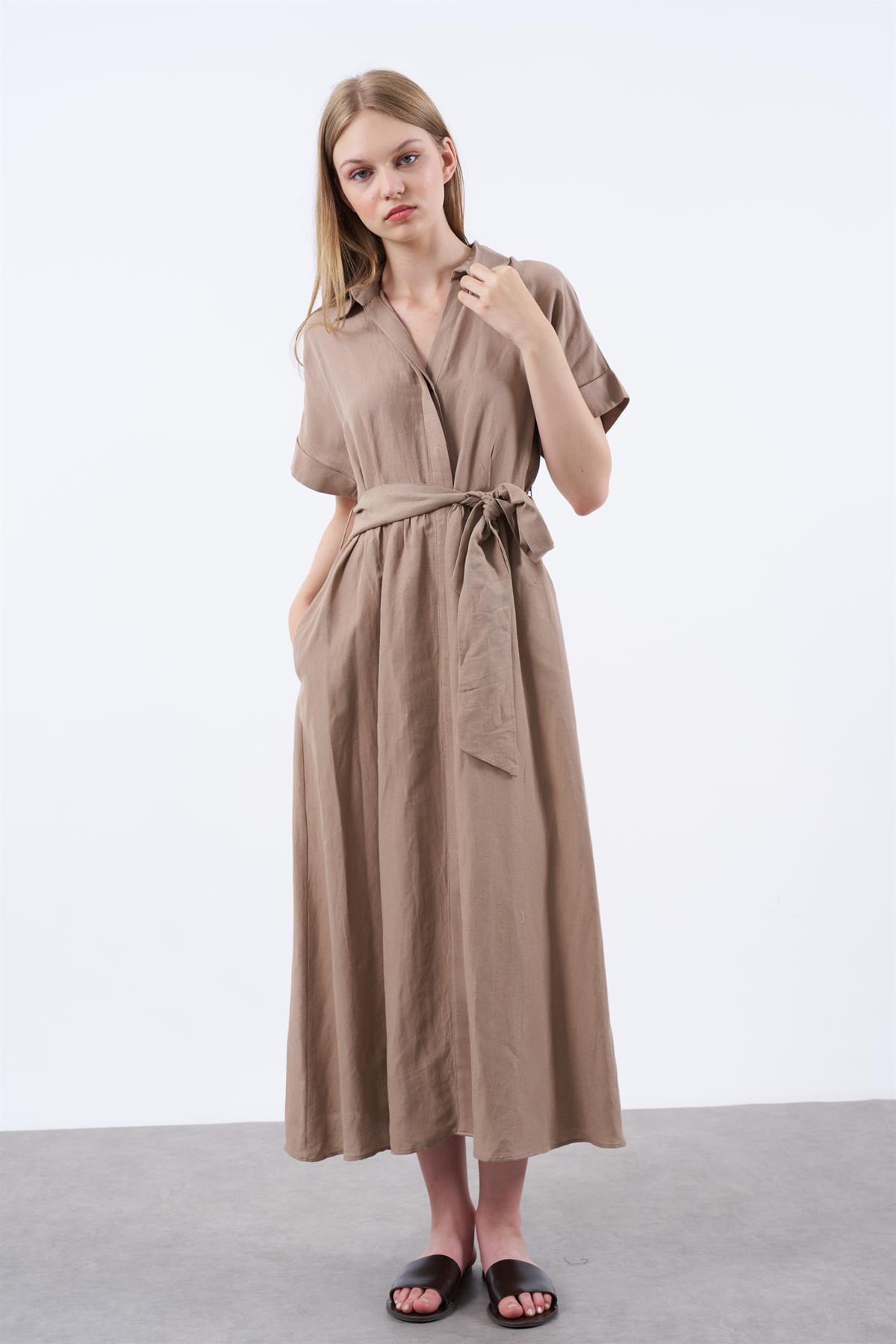 3209 GÖMLEK ELBİSE VİZON