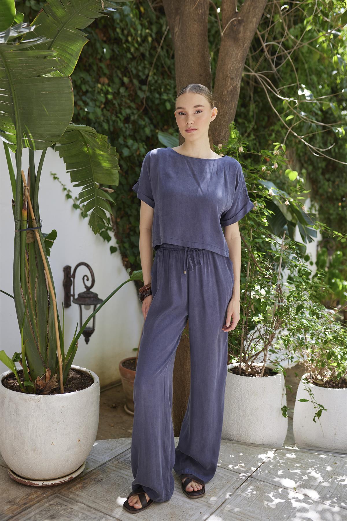 51163 BLUZ PANTOLON TAKIM İNDİGO