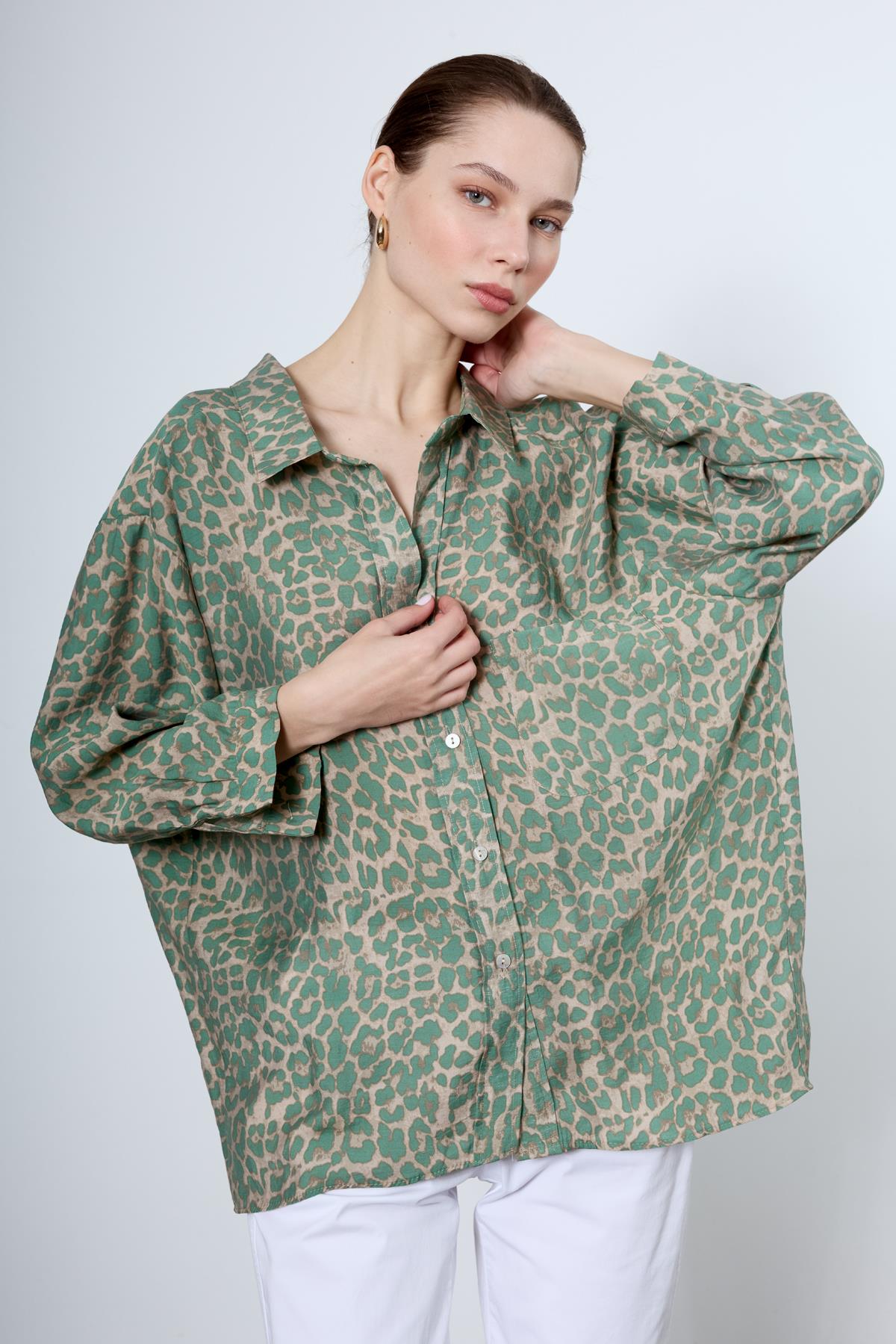 4954 OVERSİZE OVERSİZE GÖMLEK YEŞİL