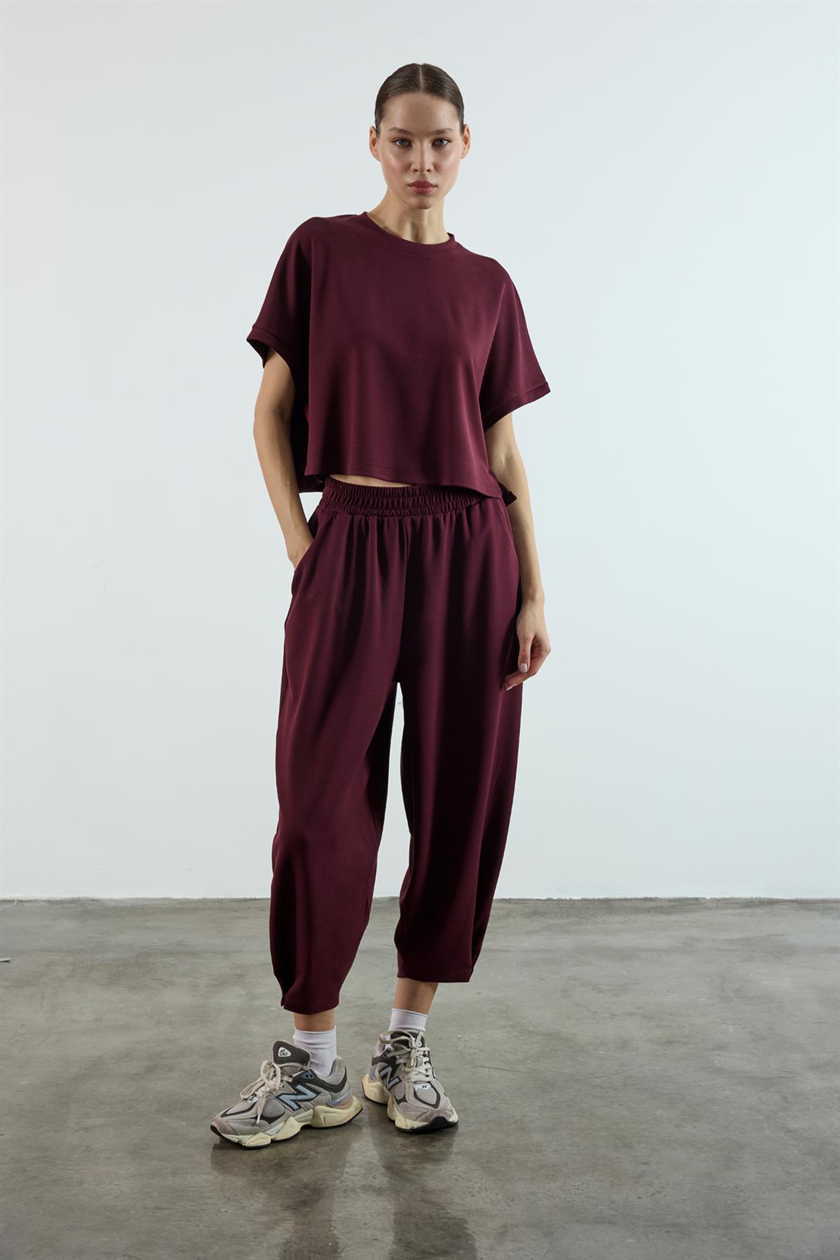 50986 TİŞÖRT PANTOLON TAKIM BORDO
