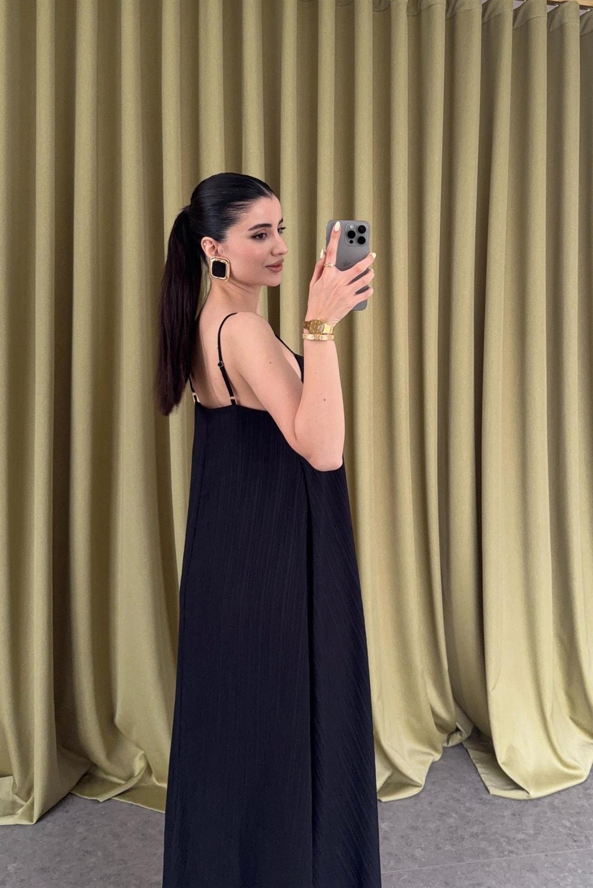 3124 ASKILI ELBİSE(2975) SİYAH