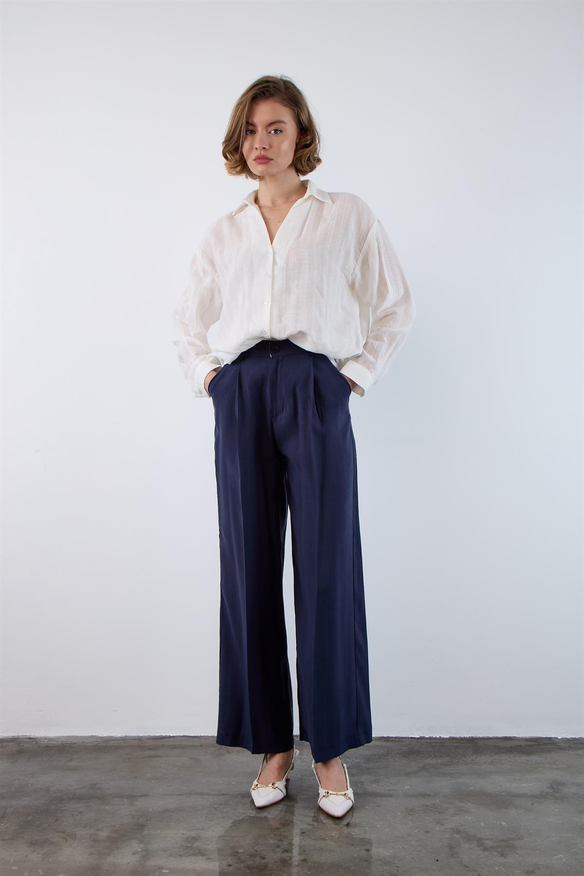 51020 TENCEL PANTOLON LACİVERT