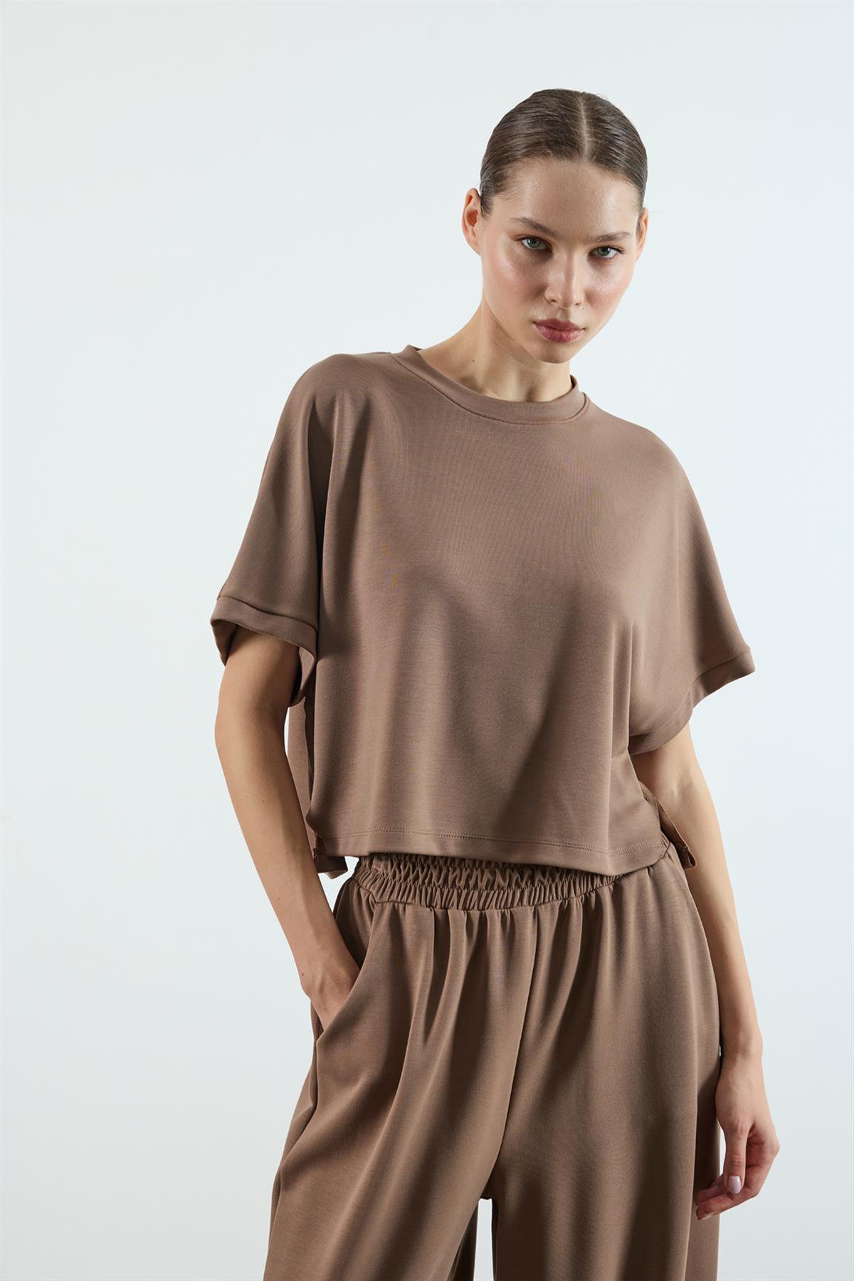 50986 TİŞÖRT PANTOLON TAKIM KAHVE