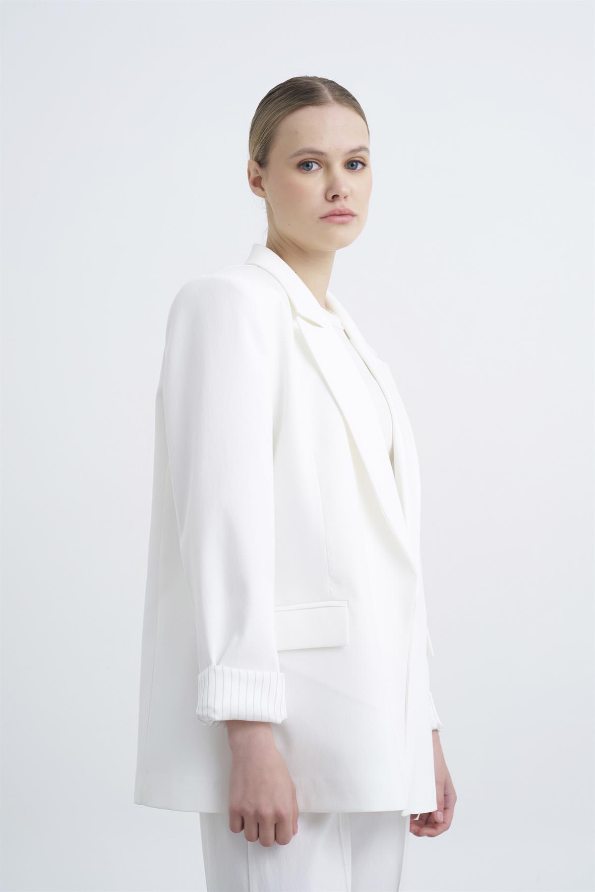 9300 POLİVİSKON CEKET BEYAZ