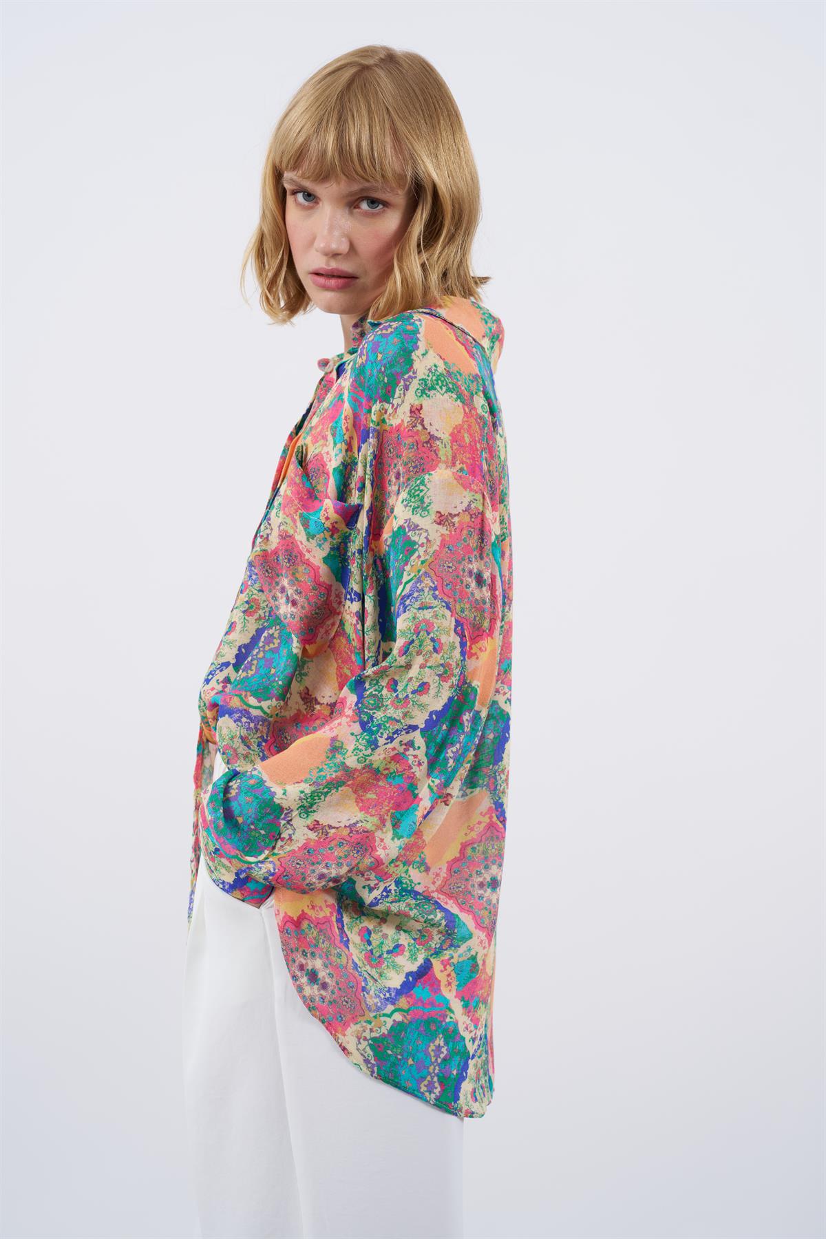 4928 EMPİRME GÖMLEK MULTICOLOR