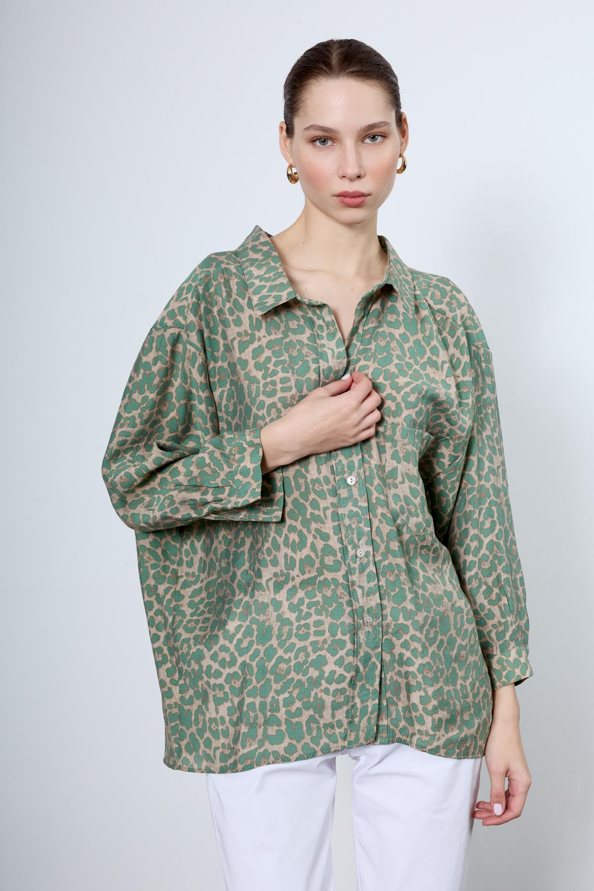 4954 OVERSİZE OVERSİZE GÖMLEK YEŞİL