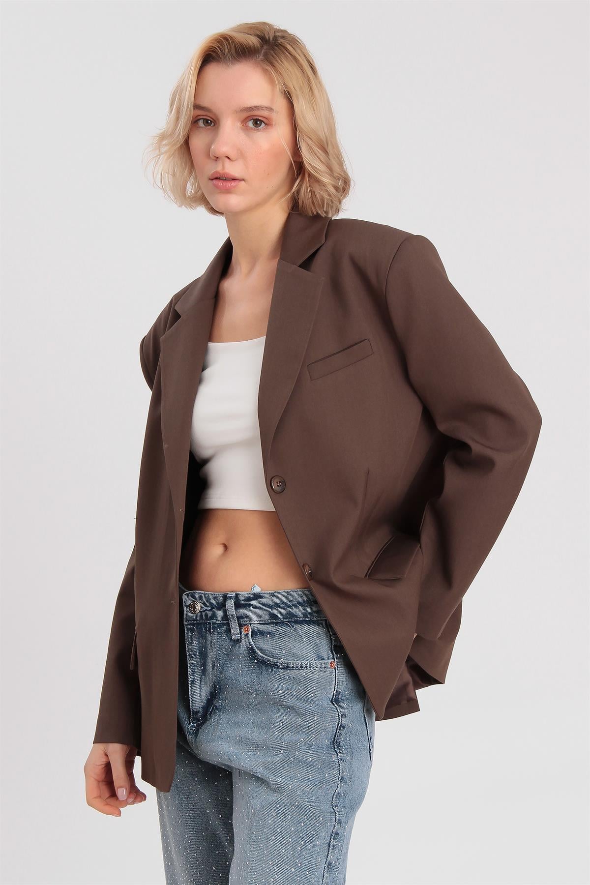 9281 POLİVİSKON CEKET KAHVE