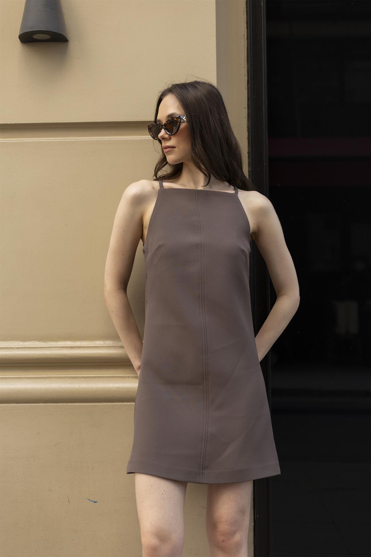 3259 KISA ELBİSE KAHVE