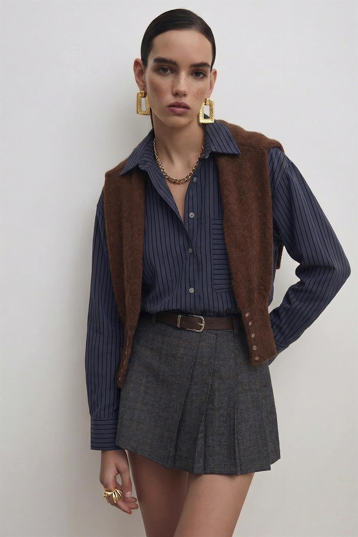 5000 OVERSIZE GÖMLEK LACİVERT