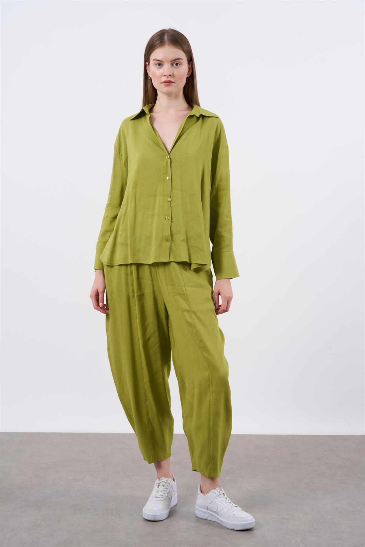 50987 GÖMLEK PANTOLON TAKIM FISTIK YEŞİLİ