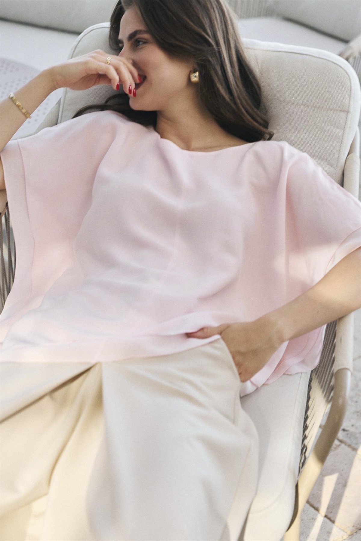5107 BLUZ ŞEKER PEMBE