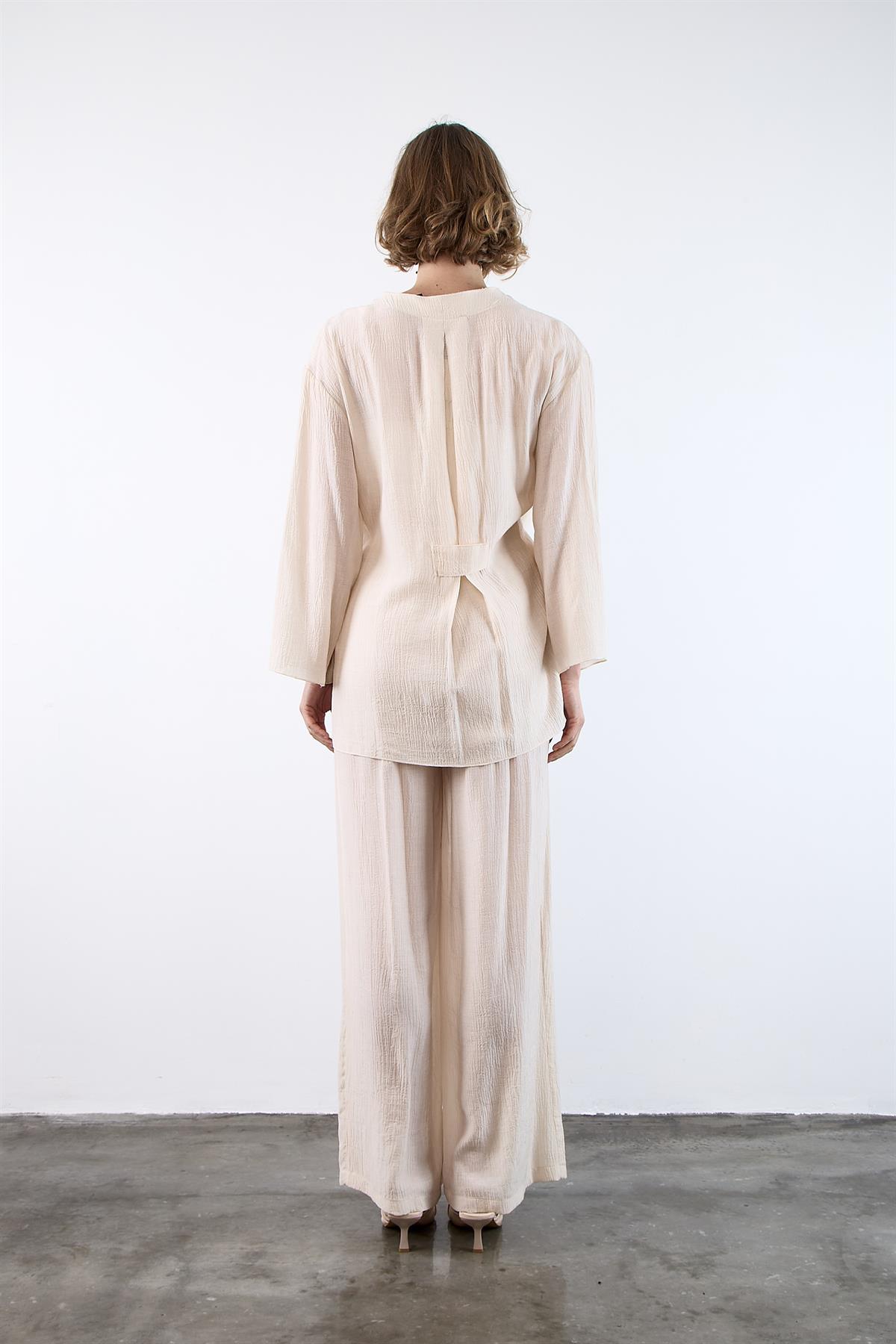 51109 KİMONO TAKIM KREM