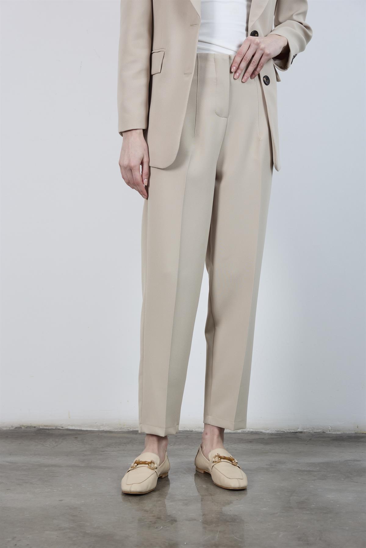 50109 PENSLİ HAVUÇ PANTOLON TAŞ