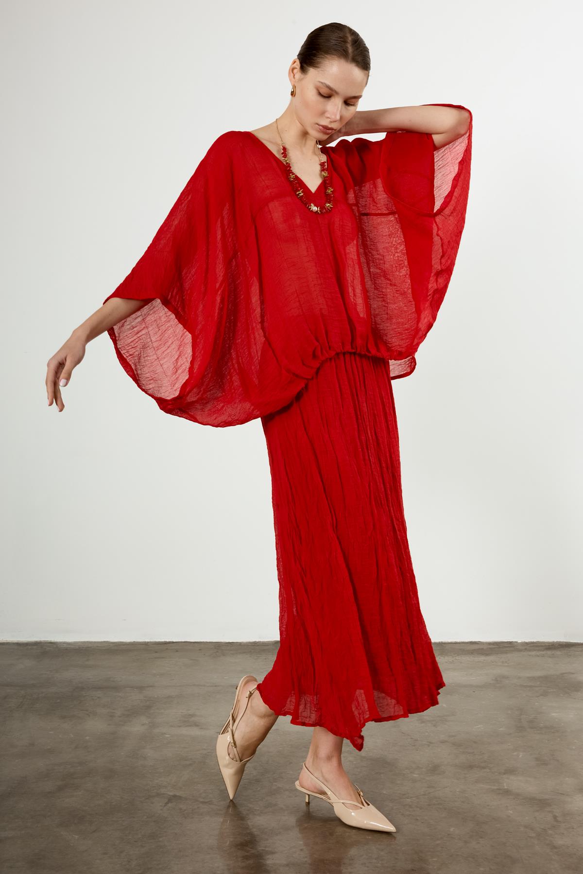 51134 BLUZ ETEK TAKIM KIRMIZI