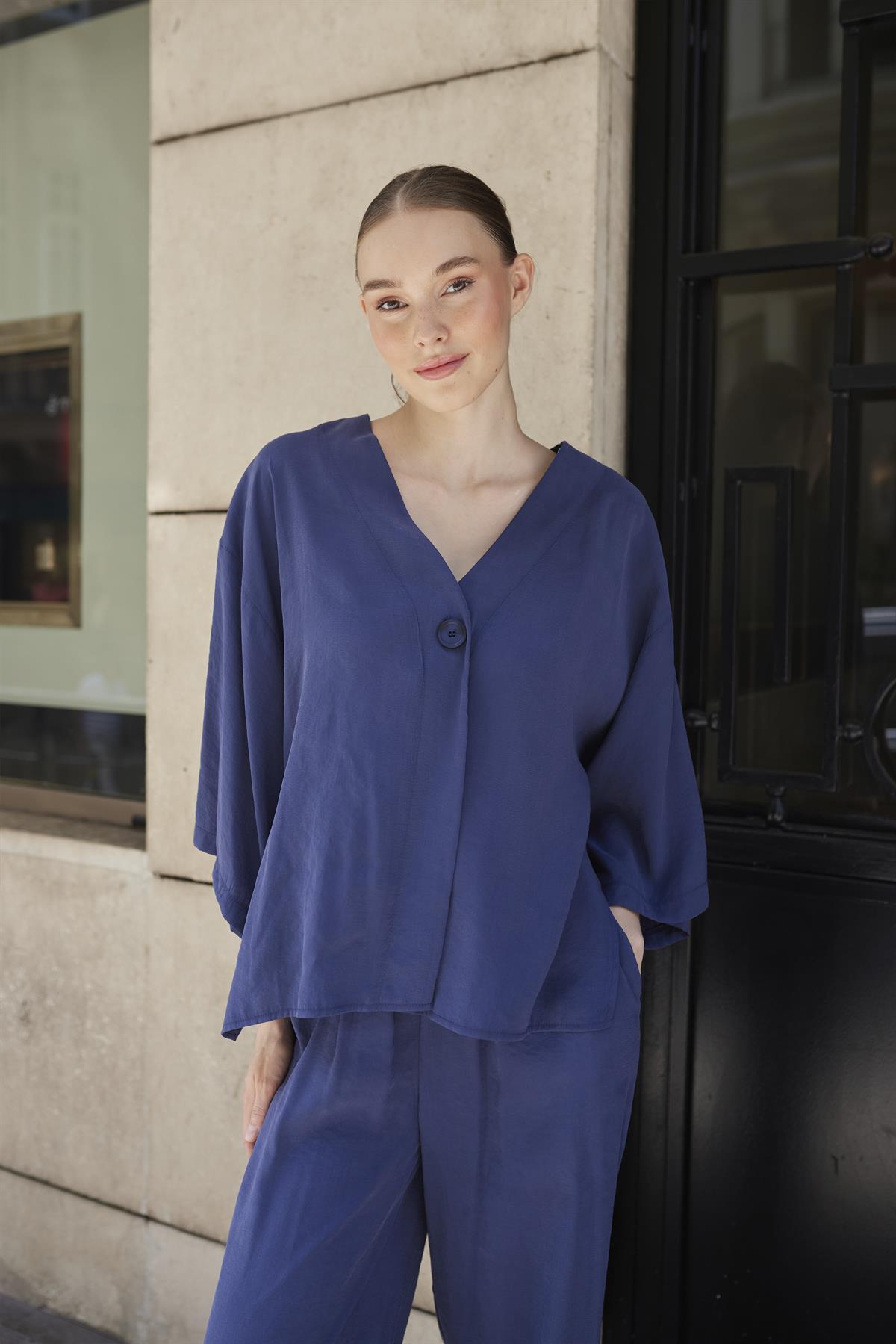 51189 BLUZ PANTOLON TAKIM LACİVERT