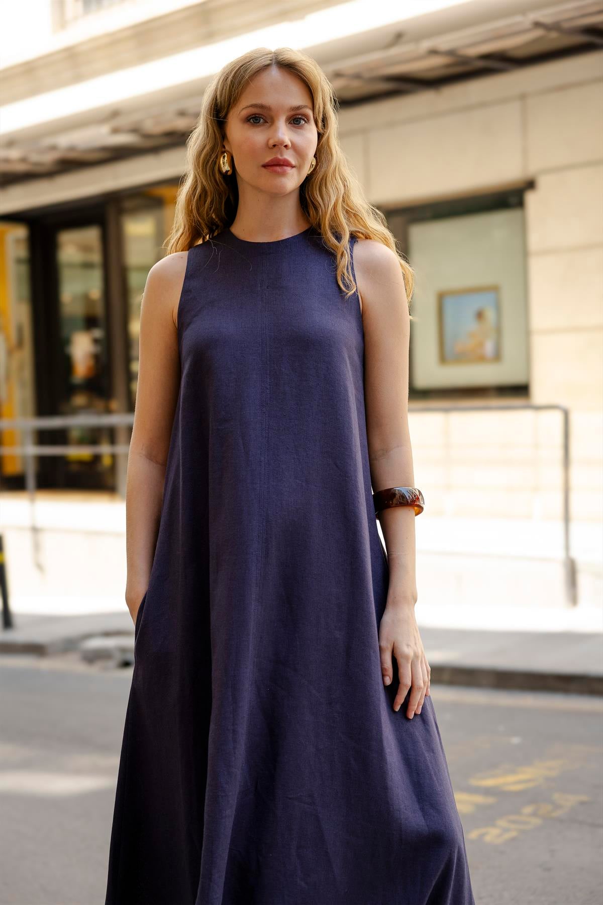 3315 KOLSUZ ELBİSE LACİVERT