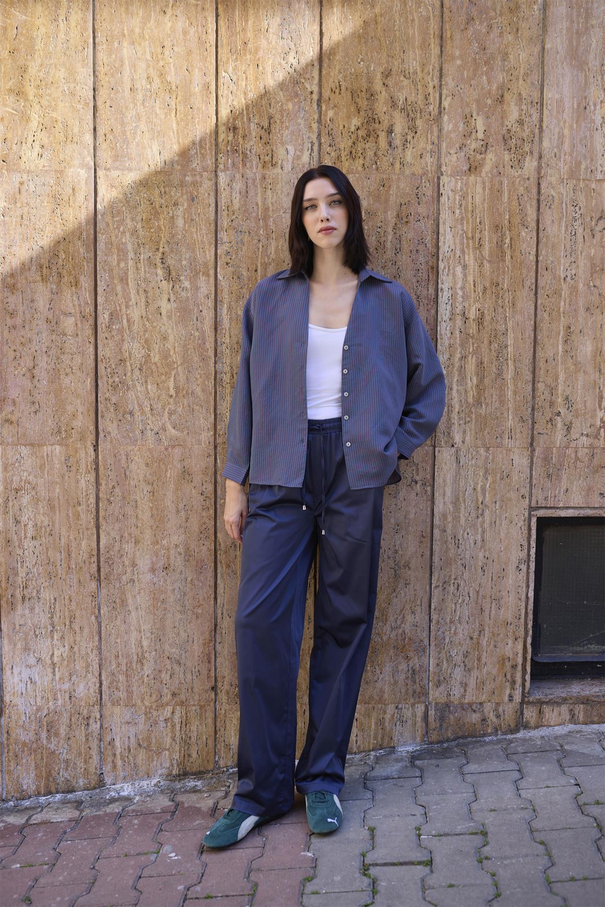 51229 SATEN PANTOLON LACİVERT