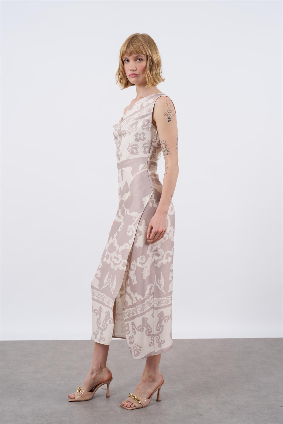 3157 DEGAJE ASKILI ELBİSE TAŞ