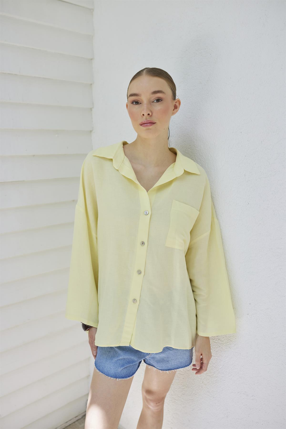 4977 OVERSIZE GÖMLEK SARI