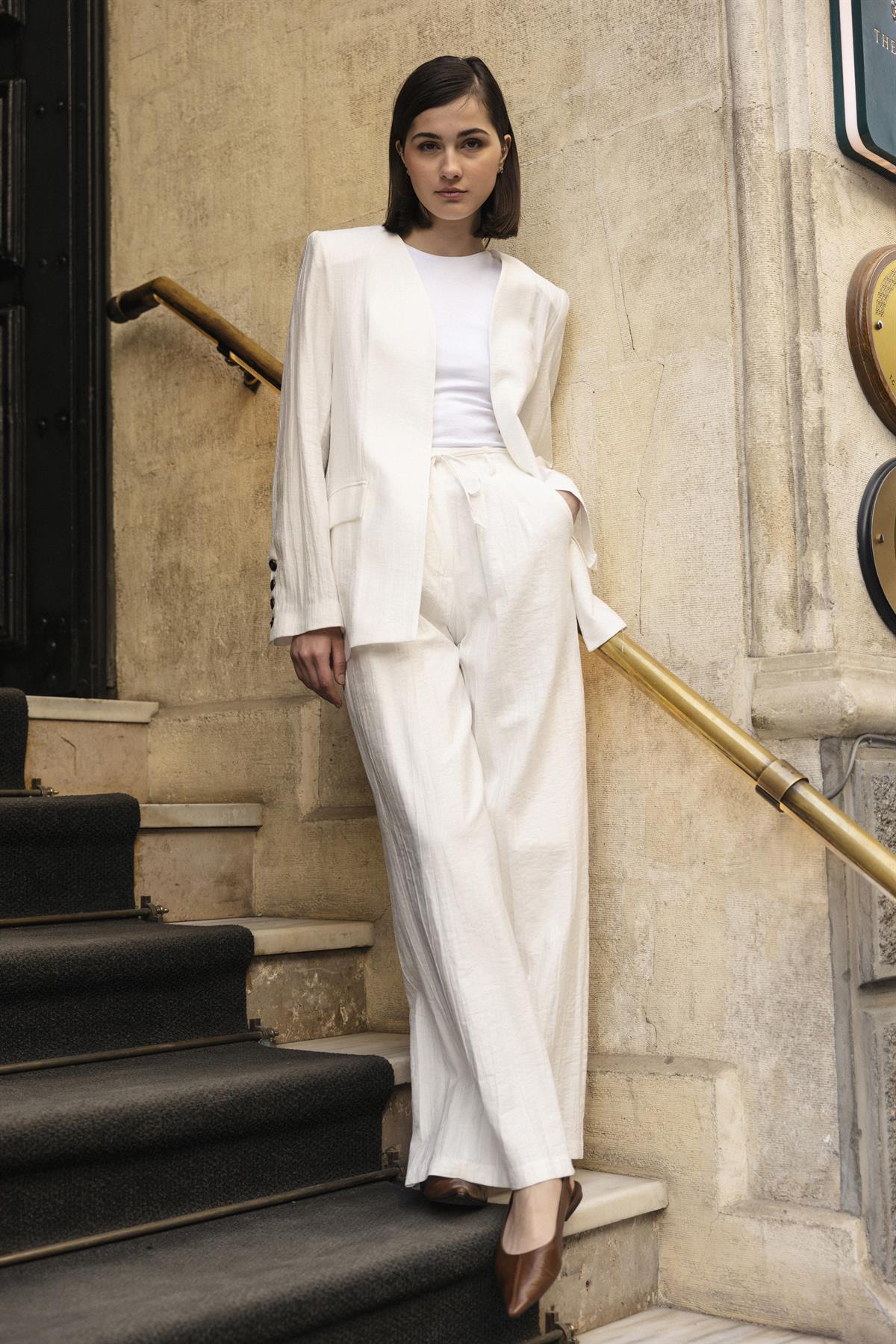 51128 CEKET PANTOLON TAKIM BEYAZ