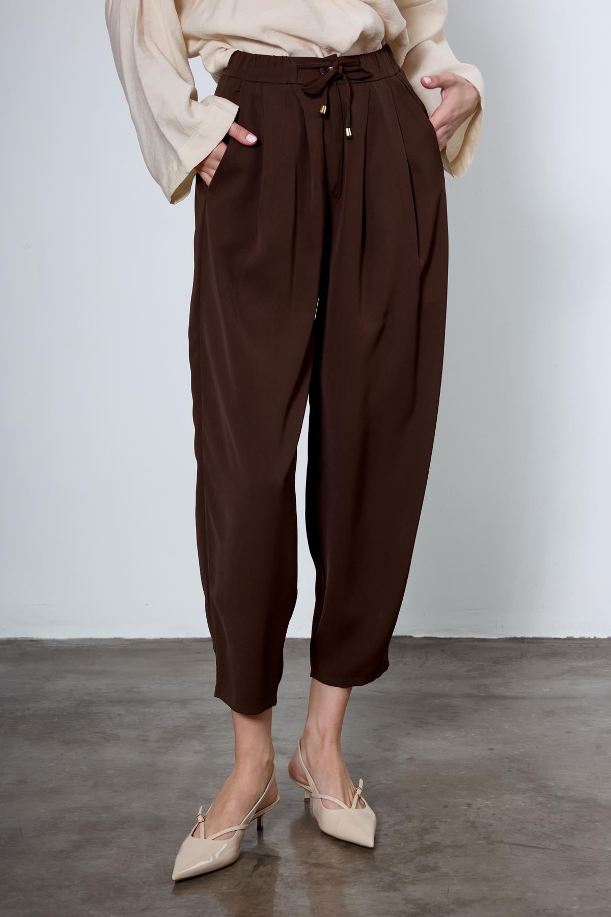 51111 PİLİLİ PANTOLON KAHVE