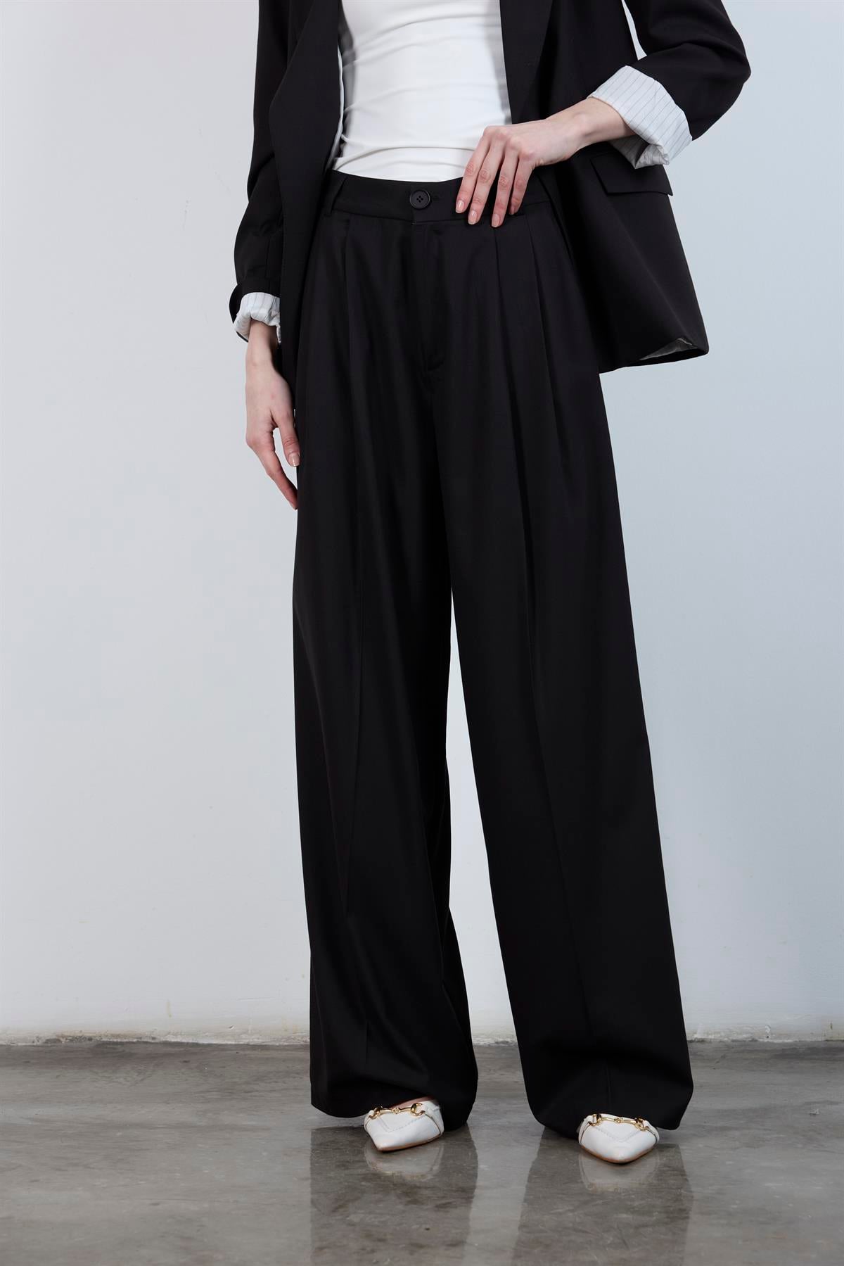 50997 POLİVİSKON PANTOLON SİYAH