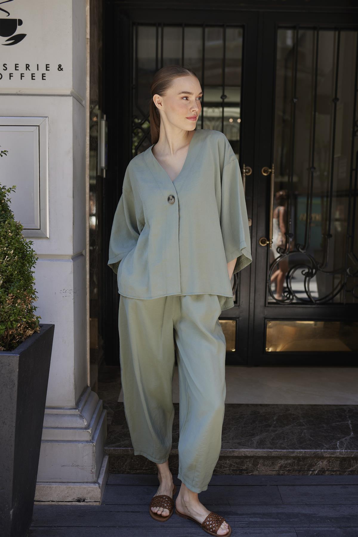 51189 BLUZ PANTOLON TAKIM ÇAĞLA YEŞİL