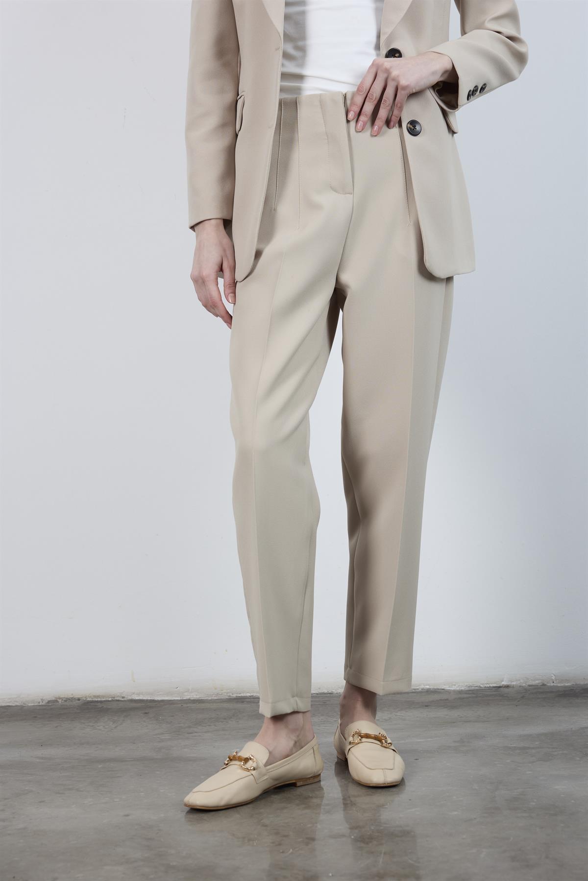 50109 PENSLİ HAVUÇ PANTOLON TAŞ