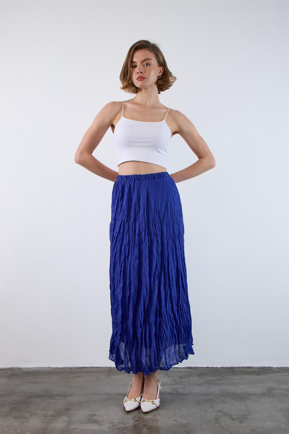 3207 KIRIŞIK ETEK LACİVERT