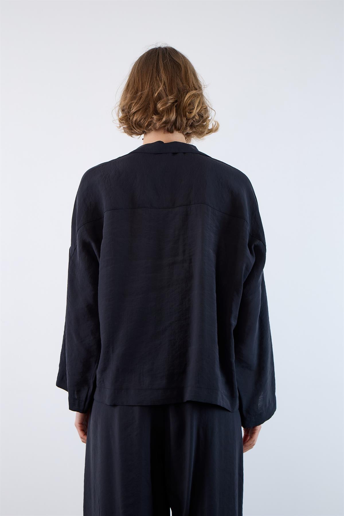 4953 POLO YAKA BLUZ SİYAH