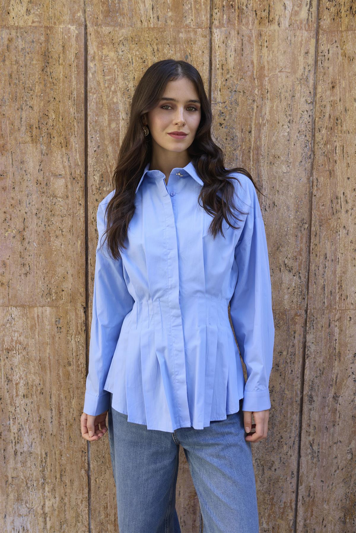 4996 PİLİLİ GÖMLEK MAVİ