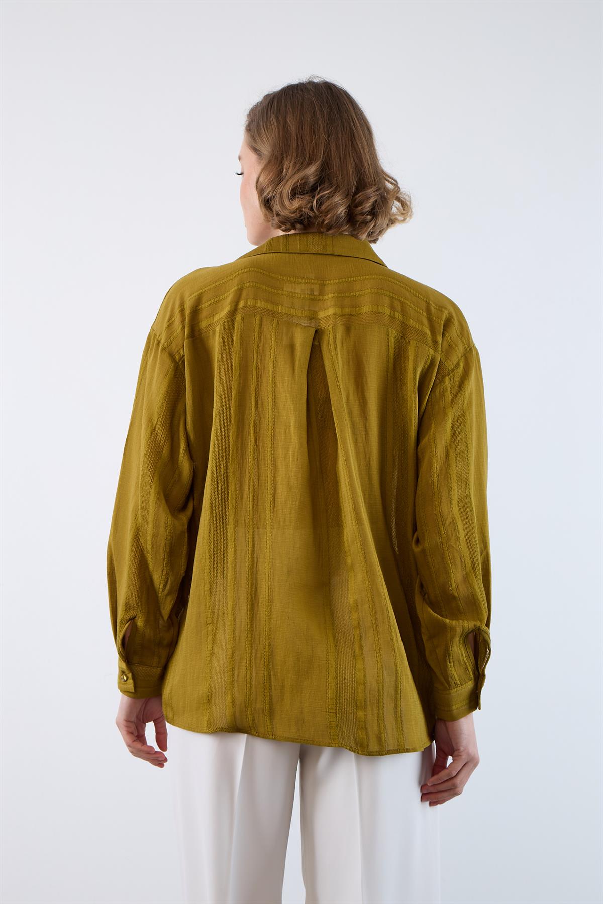 4914 TRANSPARAN GÖMLEK OLİVE