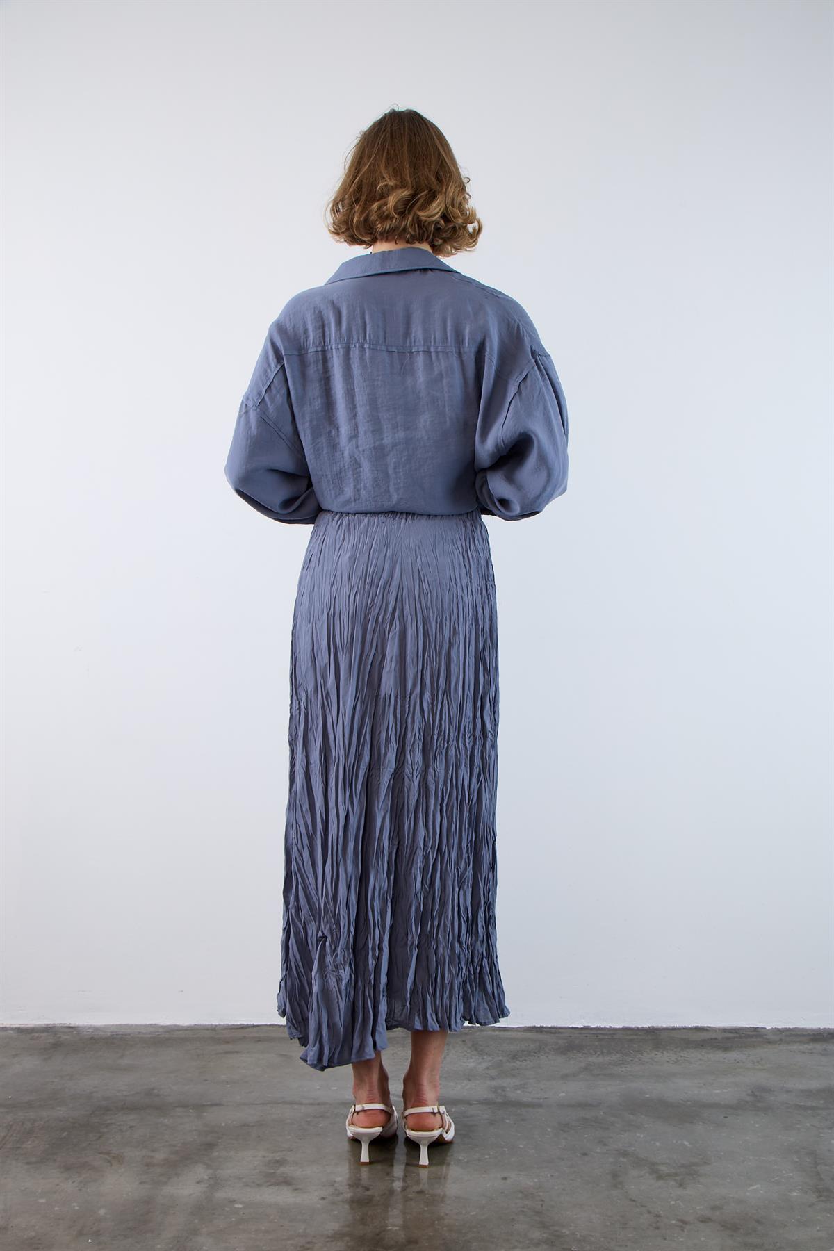 3207 KIRIŞIK ETEK İNDİGO