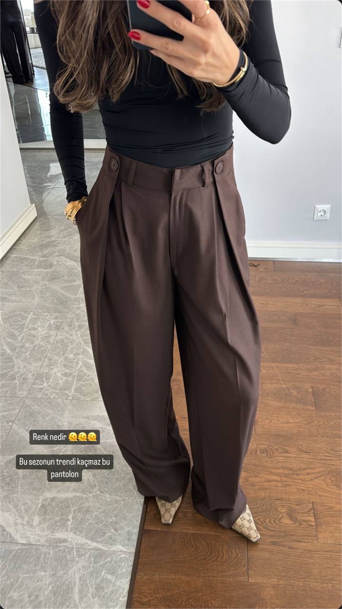 50920 POLİVİSKON PANTOLON KAHVE
