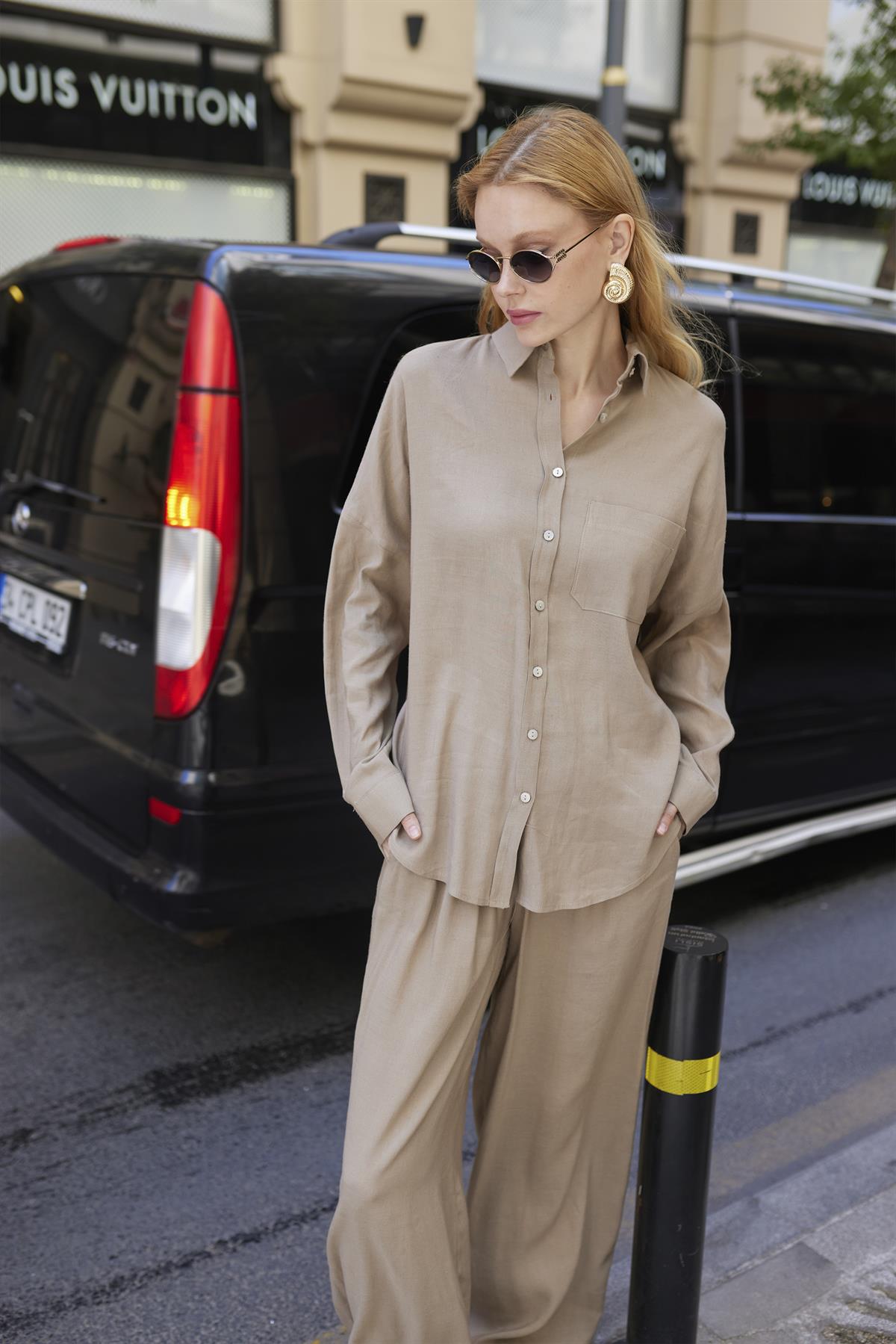 51125 GÖMLEK PANTOLON TAKIM VİZON