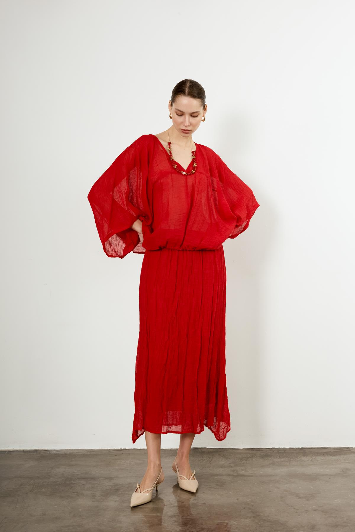 51134 BLUZ ETEK TAKIM KIRMIZI