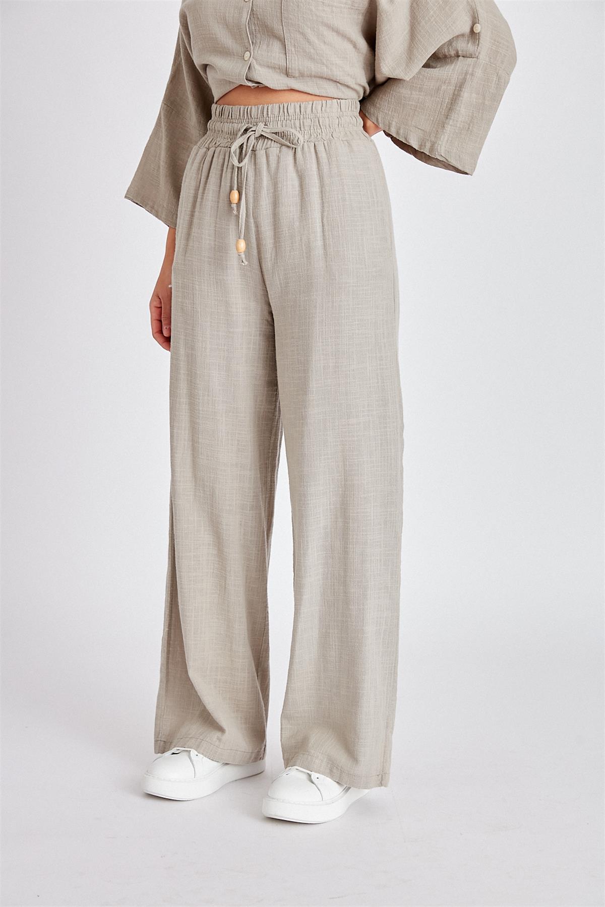 50554 LASTİKLİ BORU PAÇA PANTOLON TAŞ