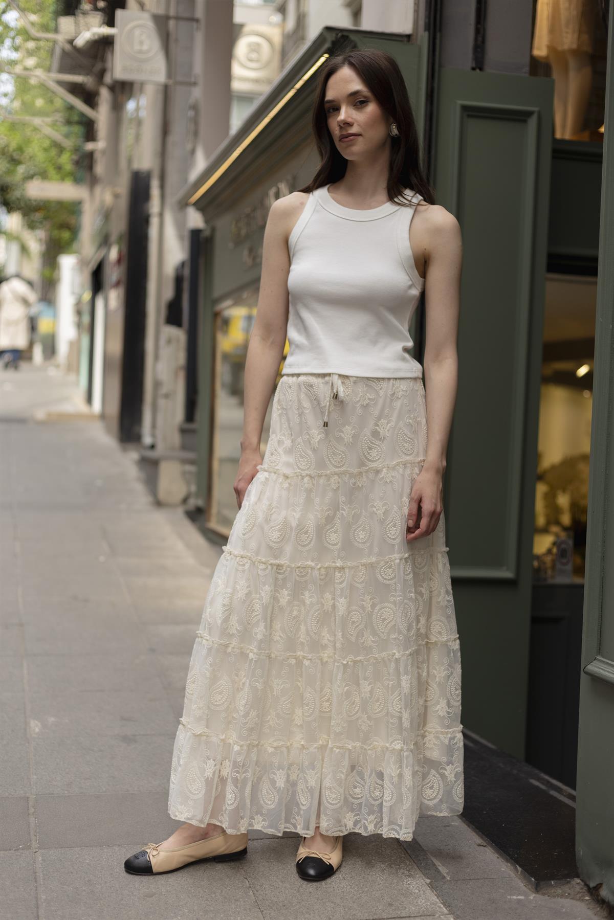 3299 DANTELLİ BEŞ PARÇA ETEK TAŞ