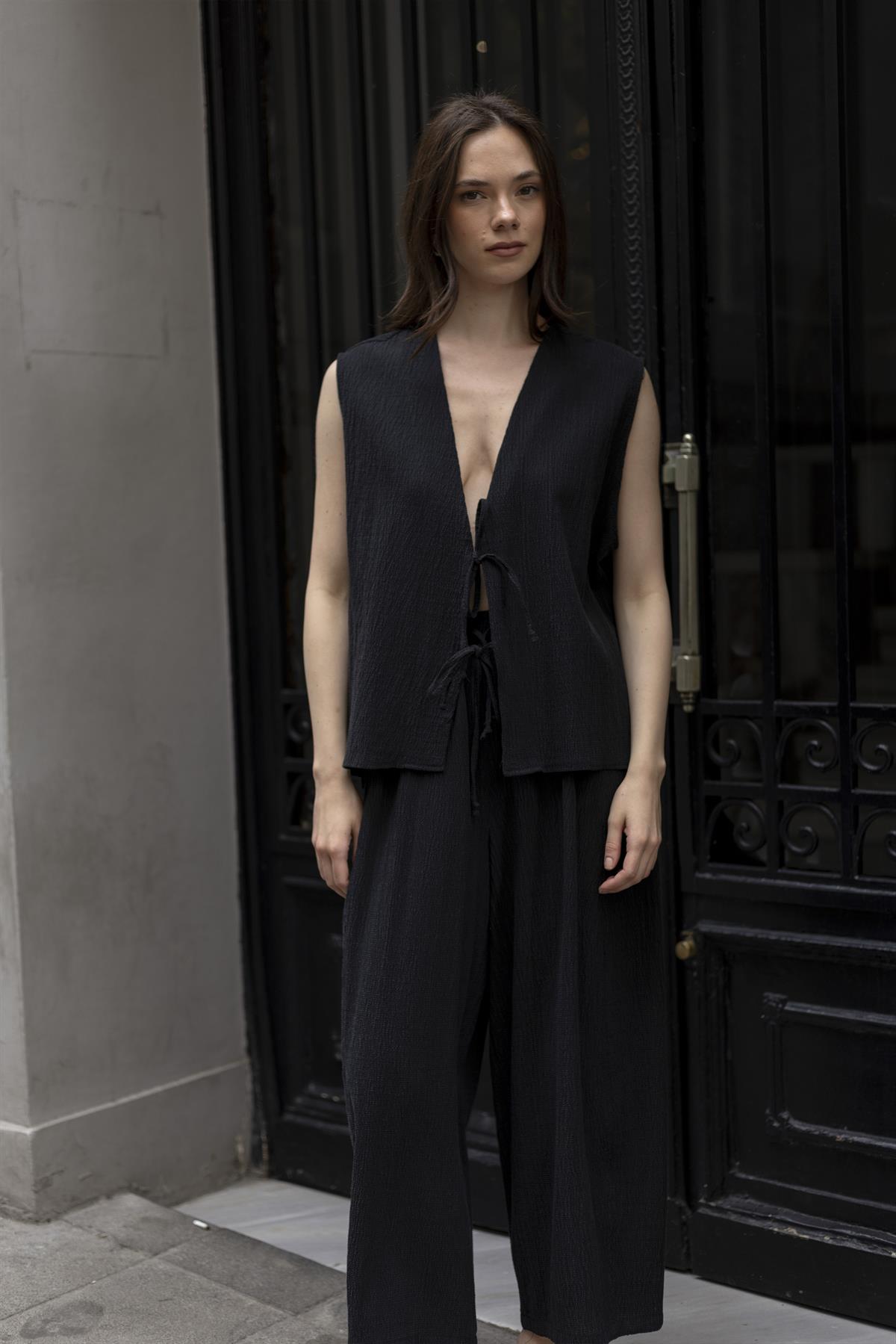 51155 YELEK PANTOLON TAKIM SİYAH