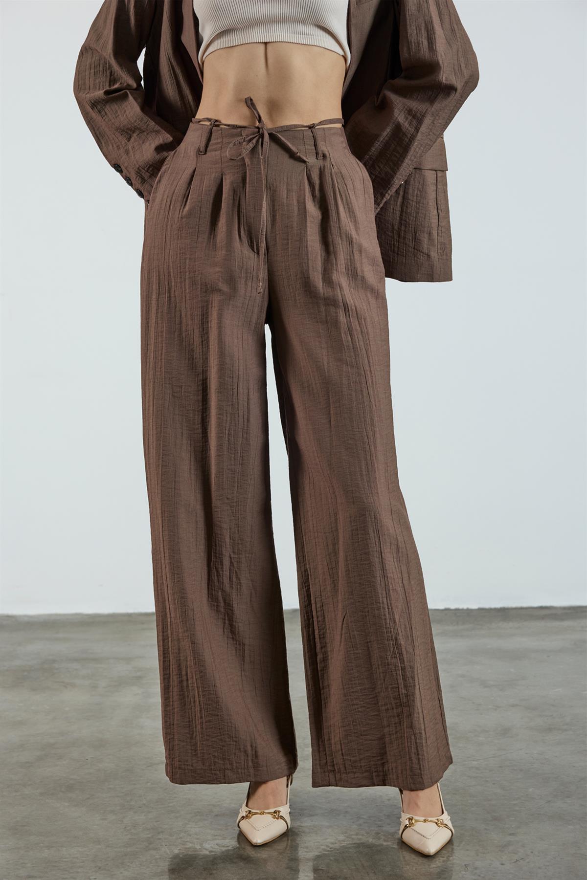 51128 CEKET PANTOLON TAKIM KOYU KAHVE