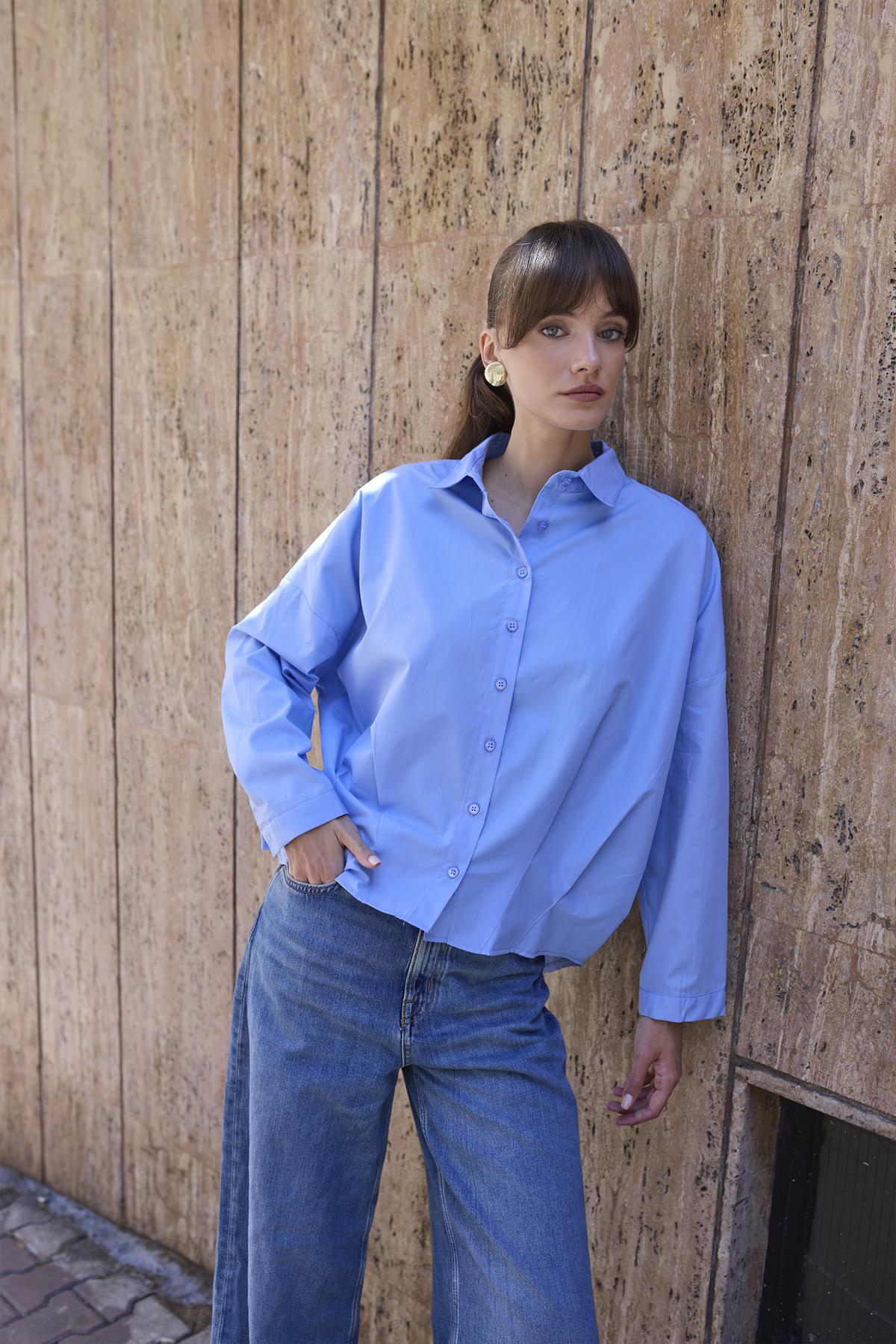 4985 POPLİN GÖMLEK MAVİ