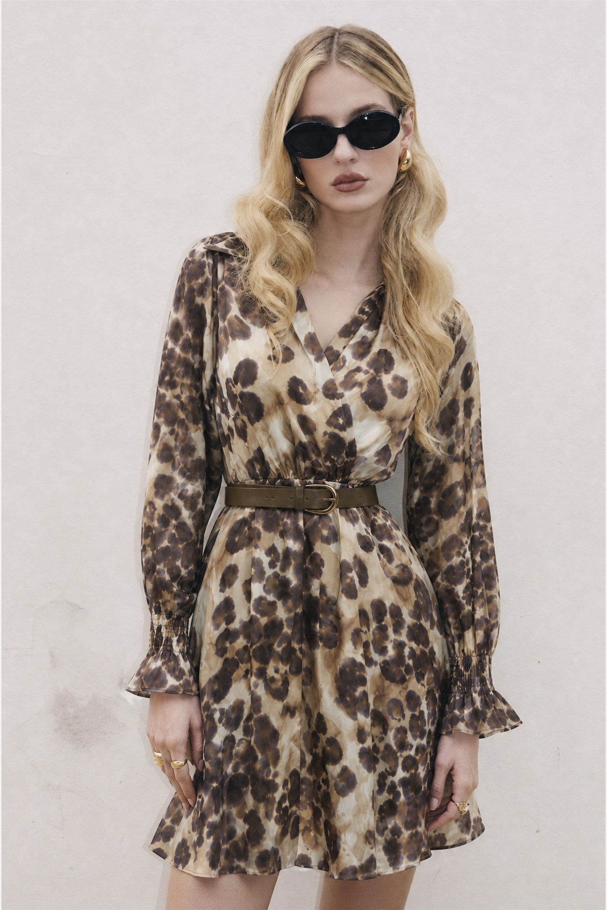 3241 KEMERLİ LEOPAR ELBİSE LEOPAR
