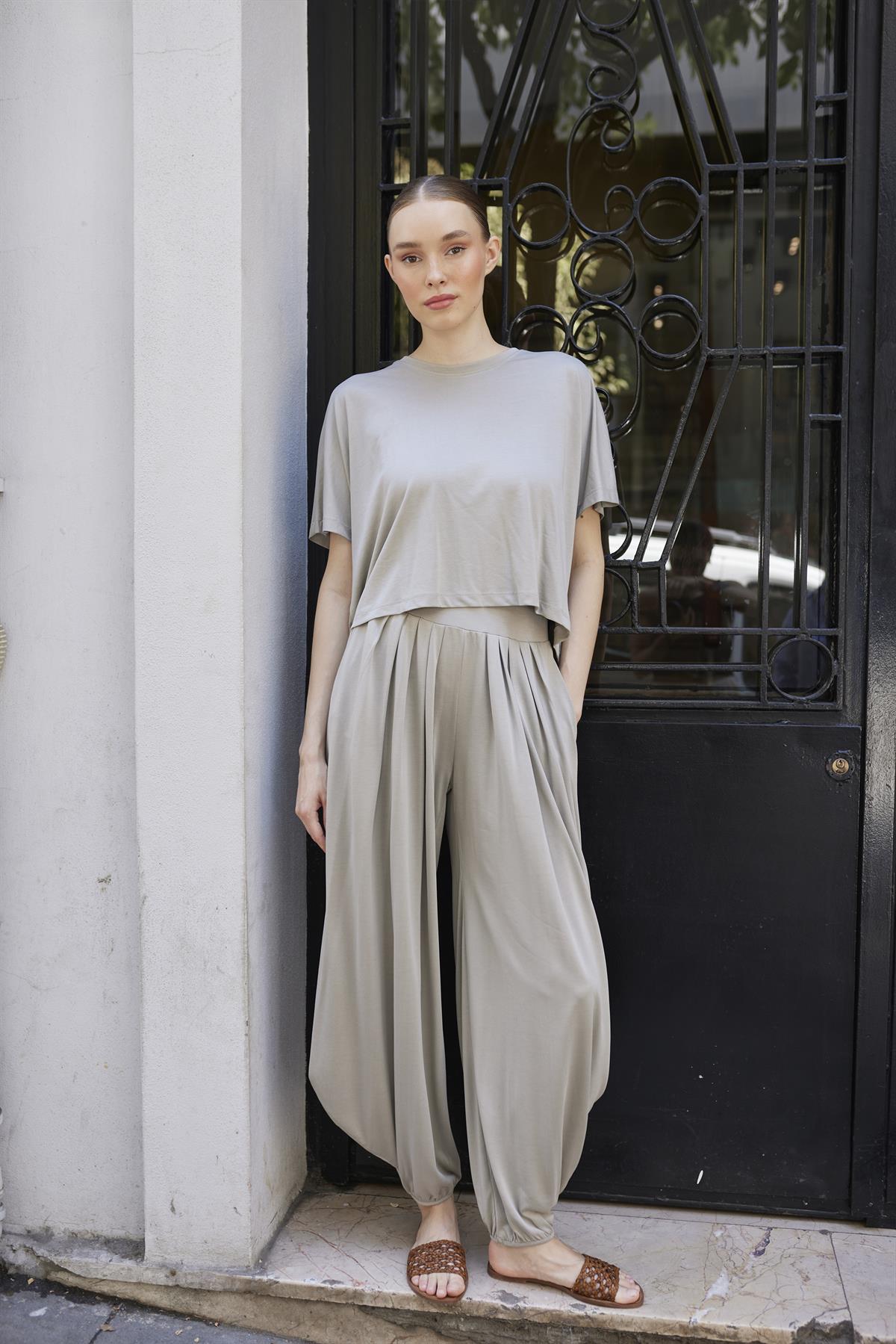 51149 TİŞÖRT PANTOLON TAKIM VİZON