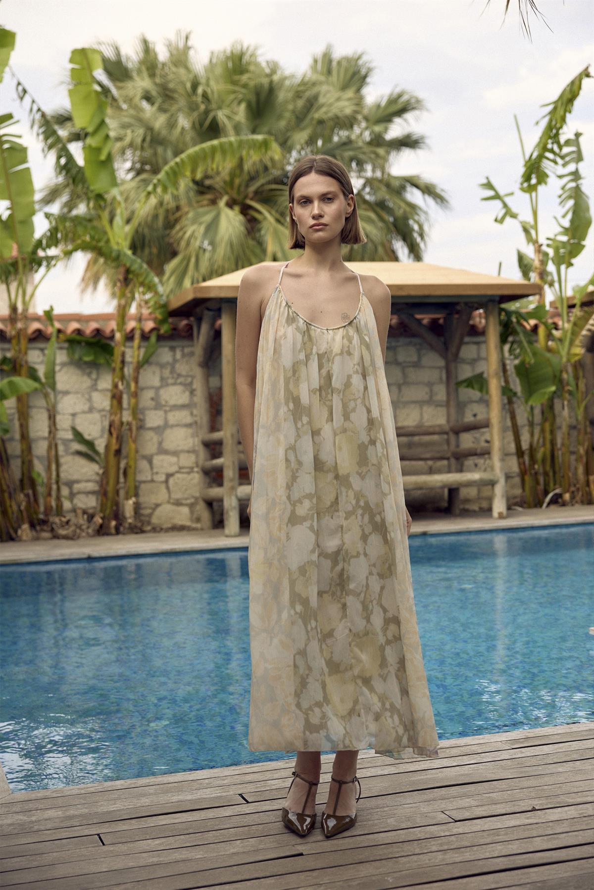 3321 ASKILI DÖKÜMLÜ ELBİSE TAŞ