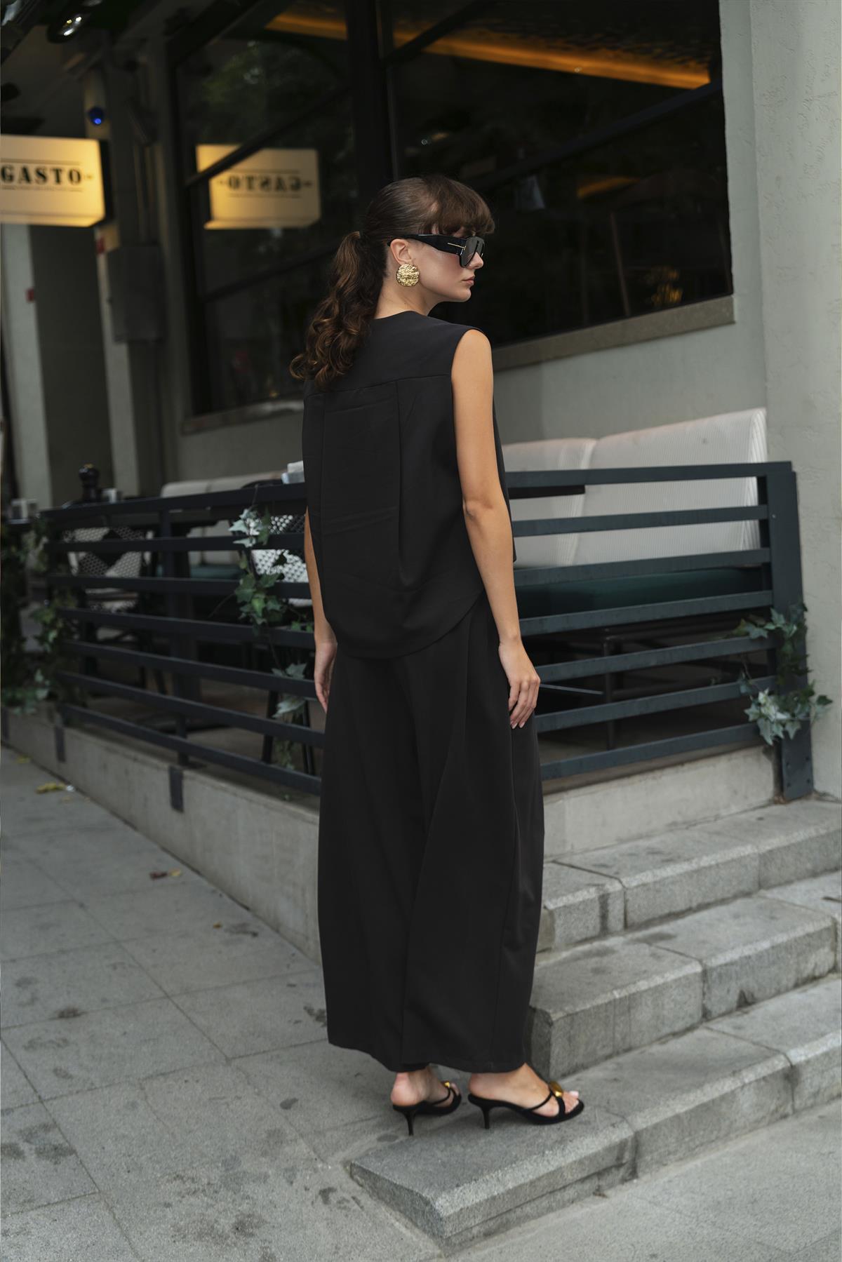 9588 YELEK PANTOLON TAKIM SİYAH