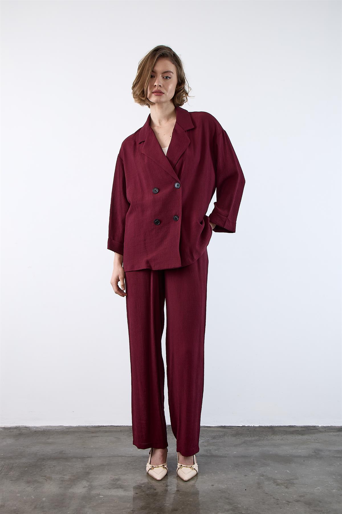 51107 CEKET PANTOLON TAKIM BORDO