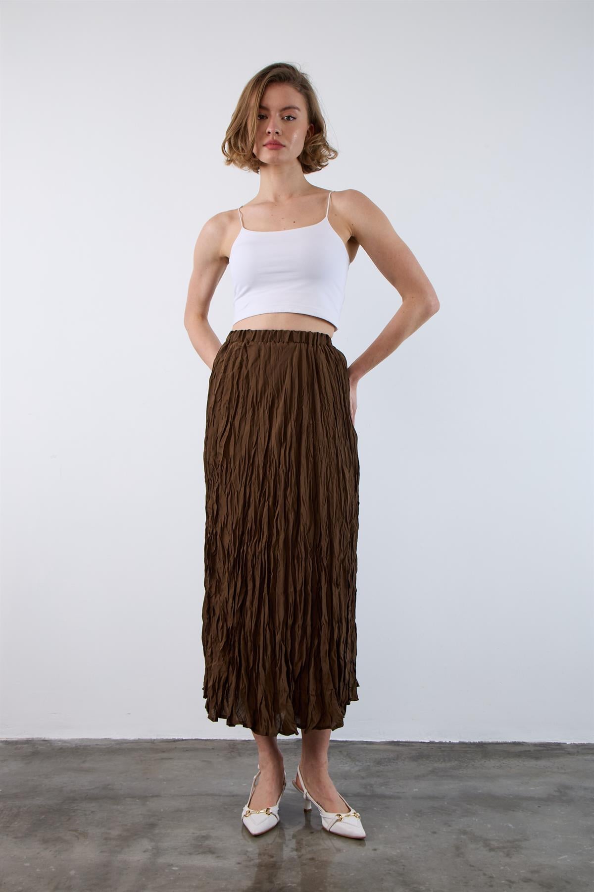 3207 KIRIŞIK ETEK KAHVE