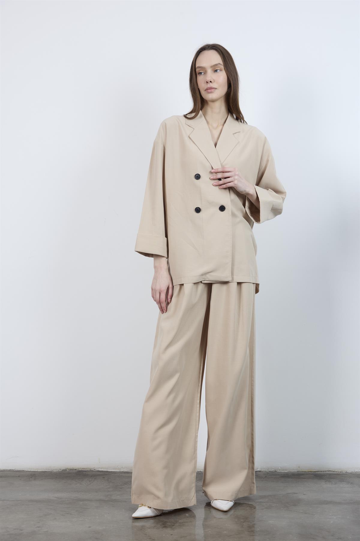 9545 CEKET PANTOLON TAKIM VİZON